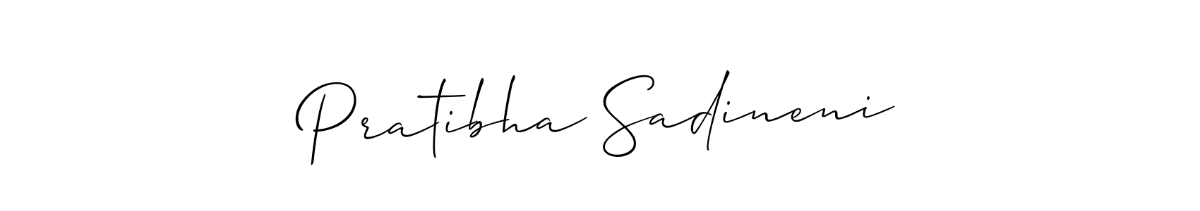 Use a signature maker to create a handwritten signature online. With this signature software, you can design (Allison_Script) your own signature for name Pratibha Sadineni. Pratibha Sadineni signature style 2 images and pictures png