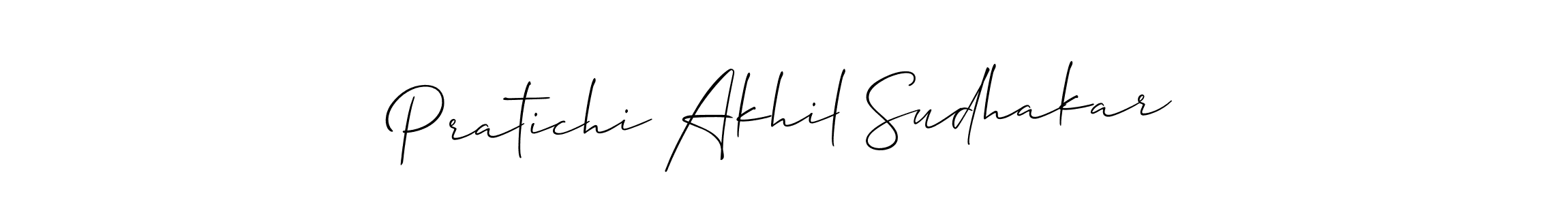Also we have Pratichi Akhil Sudhakar name is the best signature style. Create professional handwritten signature collection using Allison_Script autograph style. Pratichi Akhil Sudhakar signature style 2 images and pictures png