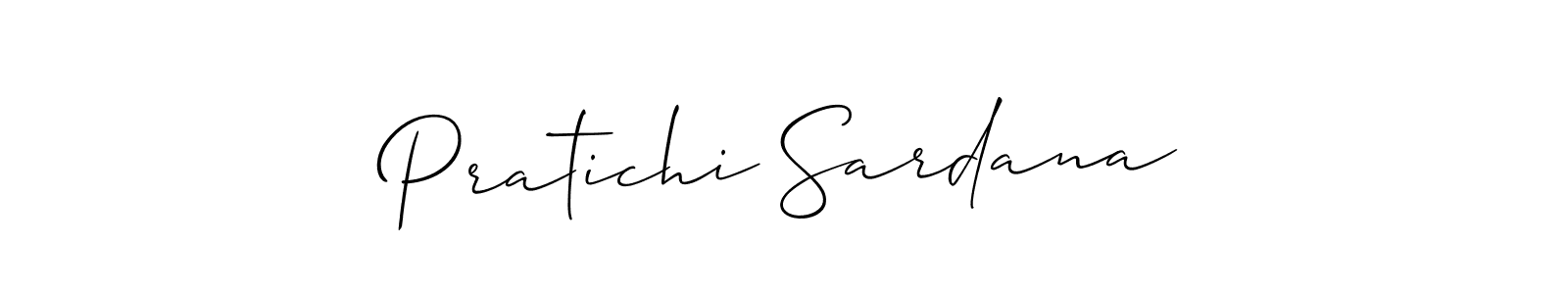 Allison_Script is a professional signature style that is perfect for those who want to add a touch of class to their signature. It is also a great choice for those who want to make their signature more unique. Get Pratichi Sardana name to fancy signature for free. Pratichi Sardana signature style 2 images and pictures png