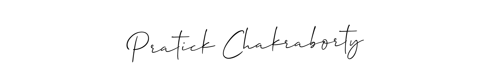 if you are searching for the best signature style for your name Pratick Chakraborty. so please give up your signature search. here we have designed multiple signature styles  using Allison_Script. Pratick Chakraborty signature style 2 images and pictures png