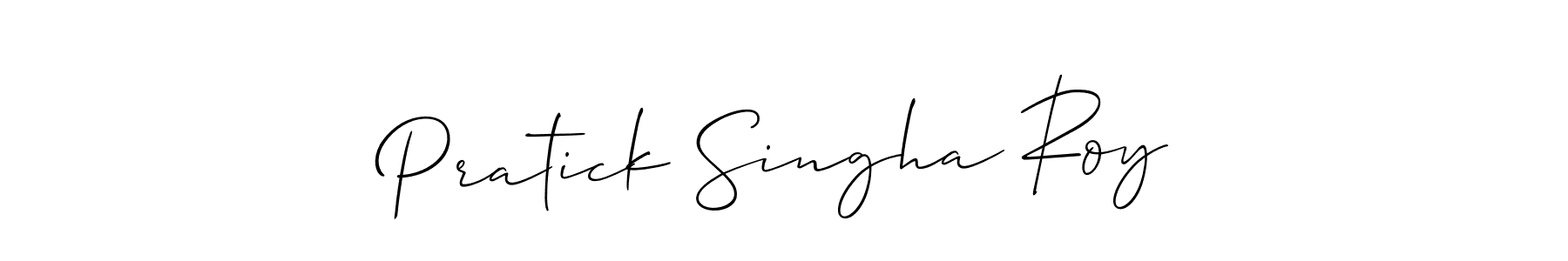 Make a short Pratick Singha Roy signature style. Manage your documents anywhere anytime using Allison_Script. Create and add eSignatures, submit forms, share and send files easily. Pratick Singha Roy signature style 2 images and pictures png