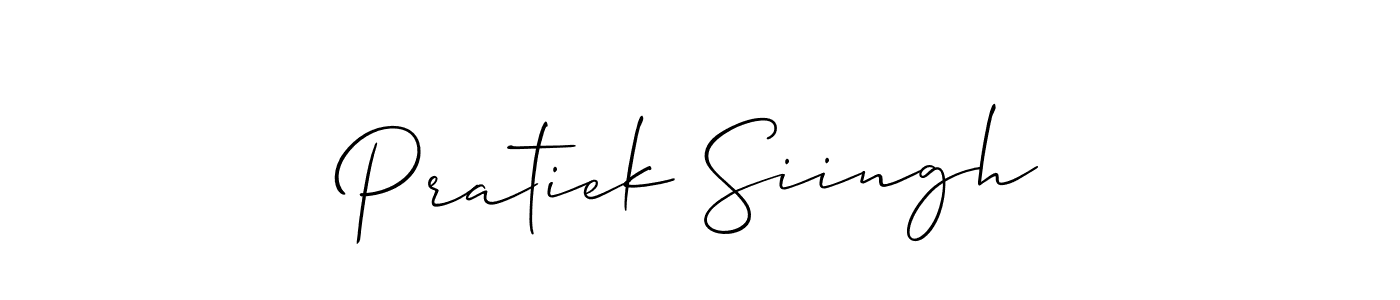 Design your own signature with our free online signature maker. With this signature software, you can create a handwritten (Allison_Script) signature for name Pratiek Siingh. Pratiek Siingh signature style 2 images and pictures png