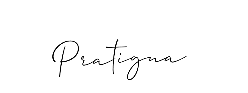 Design your own signature with our free online signature maker. With this signature software, you can create a handwritten (Allison_Script) signature for name Pratigna. Pratigna signature style 2 images and pictures png