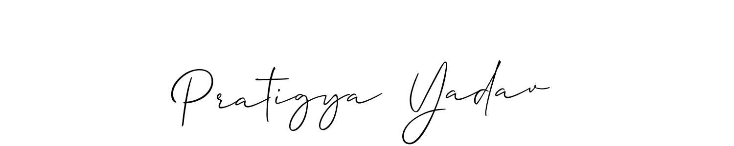 Also we have Pratigya  Yadav name is the best signature style. Create professional handwritten signature collection using Allison_Script autograph style. Pratigya  Yadav signature style 2 images and pictures png