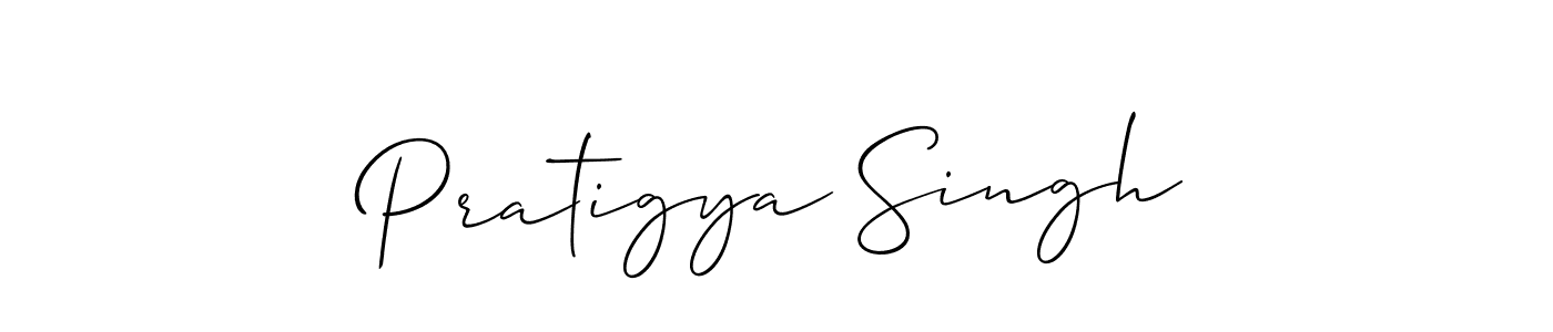 Similarly Allison_Script is the best handwritten signature design. Signature creator online .You can use it as an online autograph creator for name Pratigya Singh. Pratigya Singh signature style 2 images and pictures png