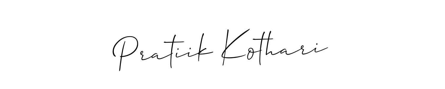This is the best signature style for the Pratiik Kothari name. Also you like these signature font (Allison_Script). Mix name signature. Pratiik Kothari signature style 2 images and pictures png