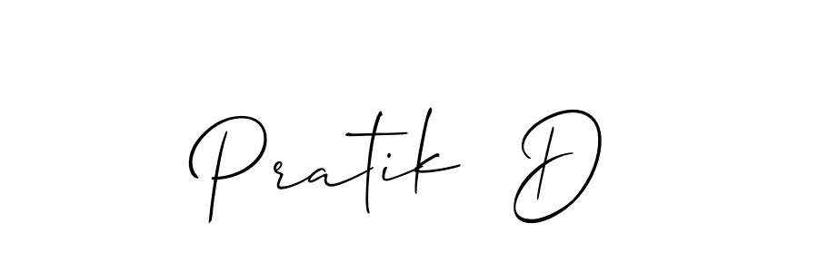 Use a signature maker to create a handwritten signature online. With this signature software, you can design (Allison_Script) your own signature for name Pratik  D. Pratik  D signature style 2 images and pictures png