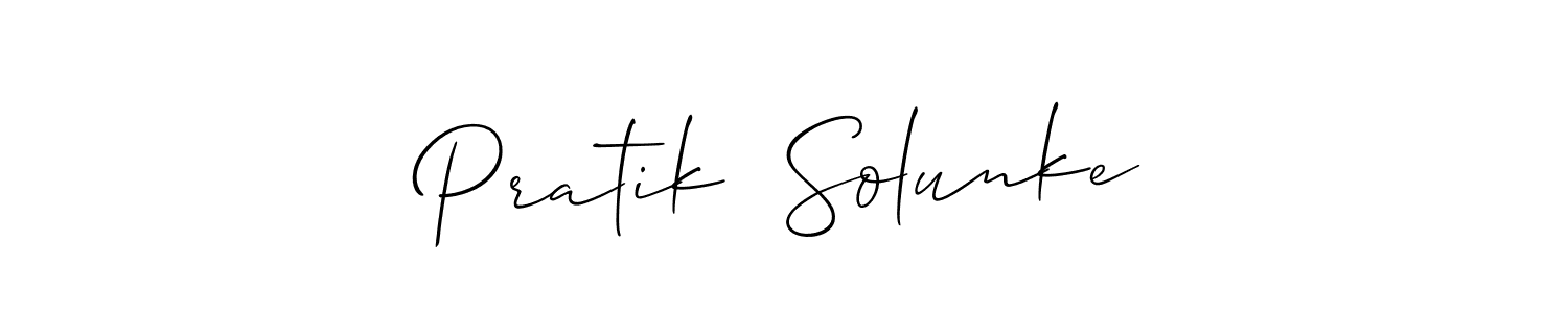 Design your own signature with our free online signature maker. With this signature software, you can create a handwritten (Allison_Script) signature for name Pratik  Solunke. Pratik  Solunke signature style 2 images and pictures png