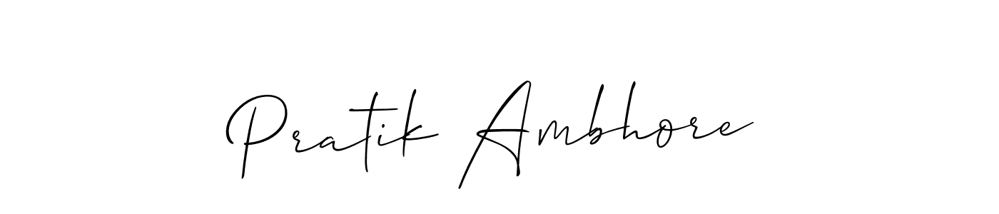 Design your own signature with our free online signature maker. With this signature software, you can create a handwritten (Allison_Script) signature for name Pratik Ambhore. Pratik Ambhore signature style 2 images and pictures png