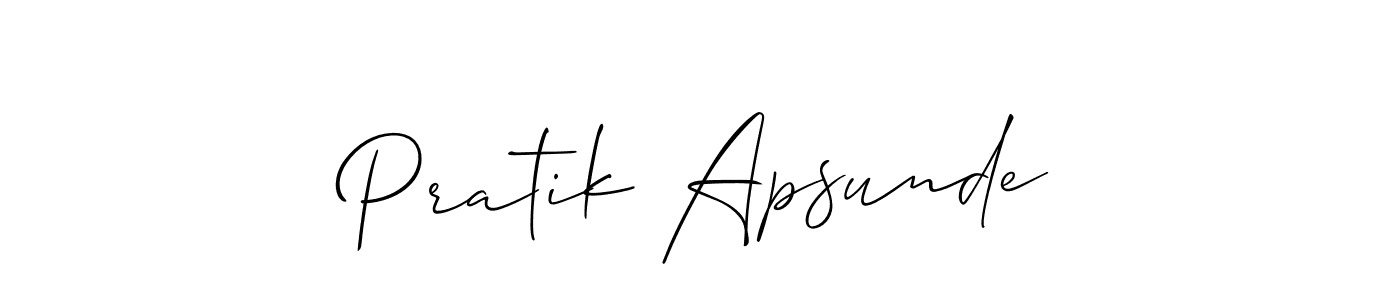 Pratik Apsunde stylish signature style. Best Handwritten Sign (Allison_Script) for my name. Handwritten Signature Collection Ideas for my name Pratik Apsunde. Pratik Apsunde signature style 2 images and pictures png