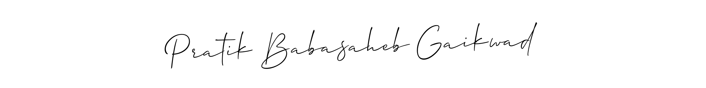 Allison_Script is a professional signature style that is perfect for those who want to add a touch of class to their signature. It is also a great choice for those who want to make their signature more unique. Get Pratik Babasaheb Gaikwad name to fancy signature for free. Pratik Babasaheb Gaikwad signature style 2 images and pictures png