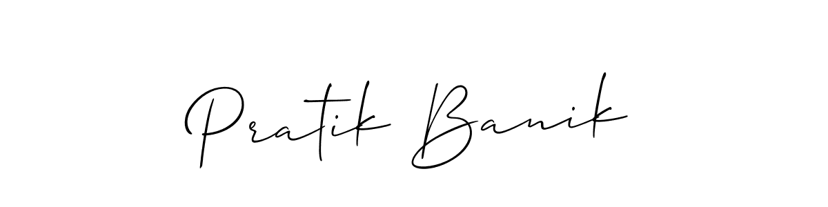 Pratik Banik stylish signature style. Best Handwritten Sign (Allison_Script) for my name. Handwritten Signature Collection Ideas for my name Pratik Banik. Pratik Banik signature style 2 images and pictures png