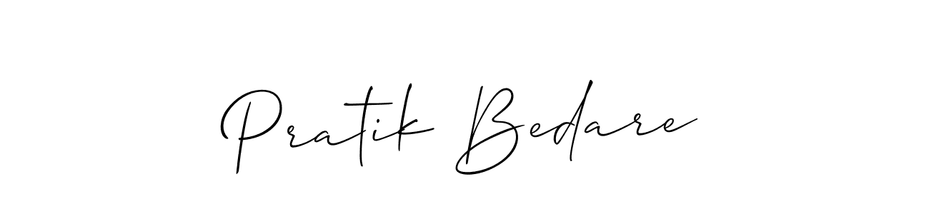 You should practise on your own different ways (Allison_Script) to write your name (Pratik Bedare) in signature. don't let someone else do it for you. Pratik Bedare signature style 2 images and pictures png