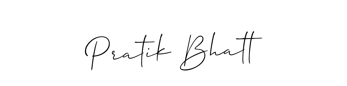 Use a signature maker to create a handwritten signature online. With this signature software, you can design (Allison_Script) your own signature for name Pratik Bhatt. Pratik Bhatt signature style 2 images and pictures png