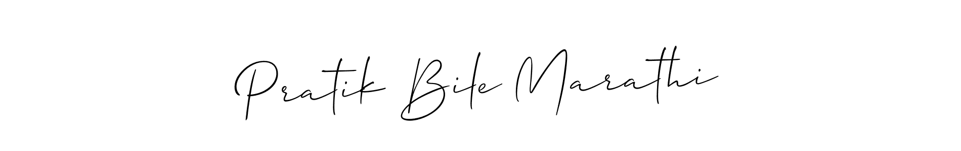 Make a short Pratik Bile Marathi signature style. Manage your documents anywhere anytime using Allison_Script. Create and add eSignatures, submit forms, share and send files easily. Pratik Bile Marathi signature style 2 images and pictures png