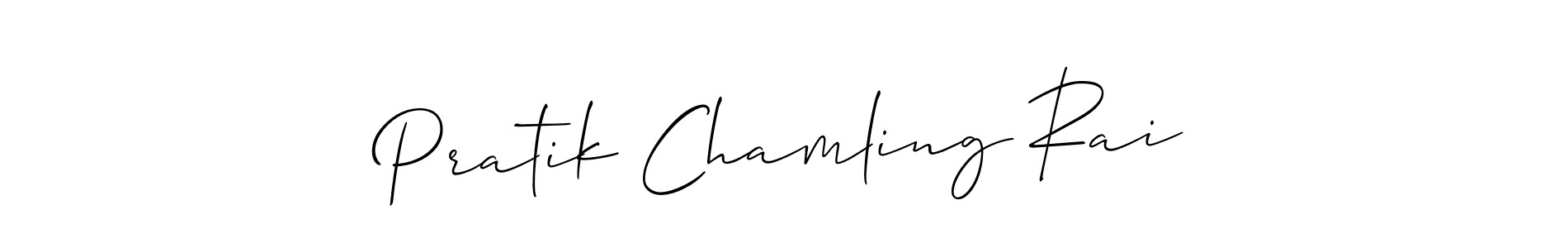 Design your own signature with our free online signature maker. With this signature software, you can create a handwritten (Allison_Script) signature for name Pratik Chamling Rai. Pratik Chamling Rai signature style 2 images and pictures png