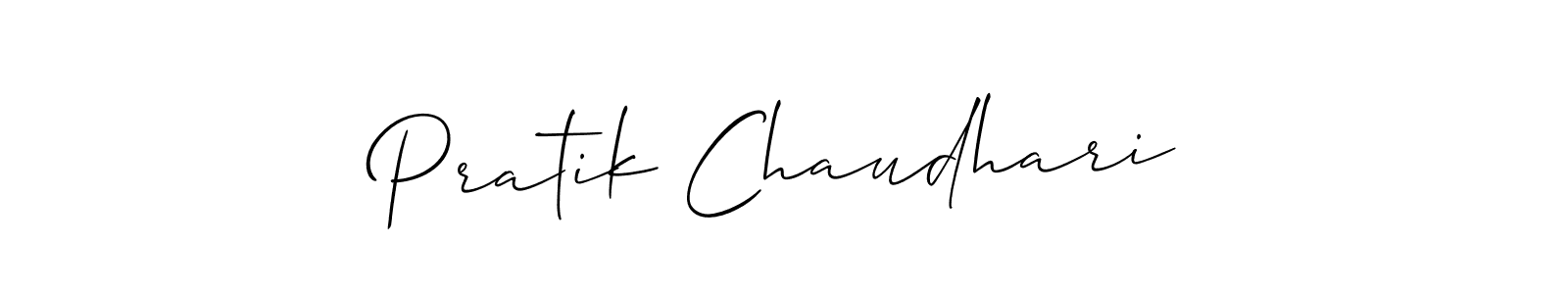 How to make Pratik Chaudhari signature? Allison_Script is a professional autograph style. Create handwritten signature for Pratik Chaudhari name. Pratik Chaudhari signature style 2 images and pictures png