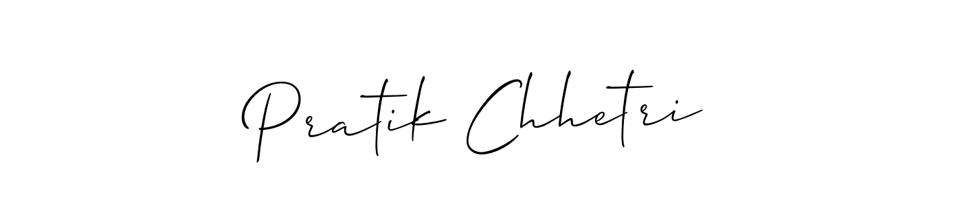 Use a signature maker to create a handwritten signature online. With this signature software, you can design (Allison_Script) your own signature for name Pratik Chhetri. Pratik Chhetri signature style 2 images and pictures png