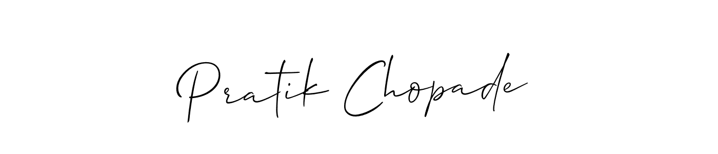 if you are searching for the best signature style for your name Pratik Chopade. so please give up your signature search. here we have designed multiple signature styles  using Allison_Script. Pratik Chopade signature style 2 images and pictures png