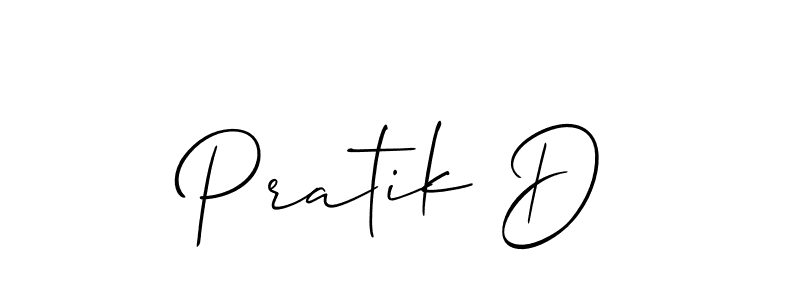 How to make Pratik D signature? Allison_Script is a professional autograph style. Create handwritten signature for Pratik D name. Pratik D signature style 2 images and pictures png