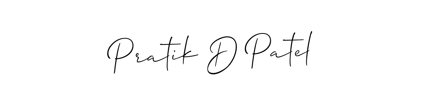 How to make Pratik D Patel name signature. Use Allison_Script style for creating short signs online. This is the latest handwritten sign. Pratik D Patel signature style 2 images and pictures png