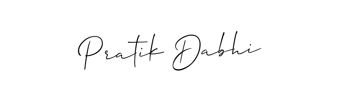 How to make Pratik Dabhi name signature. Use Allison_Script style for creating short signs online. This is the latest handwritten sign. Pratik Dabhi signature style 2 images and pictures png