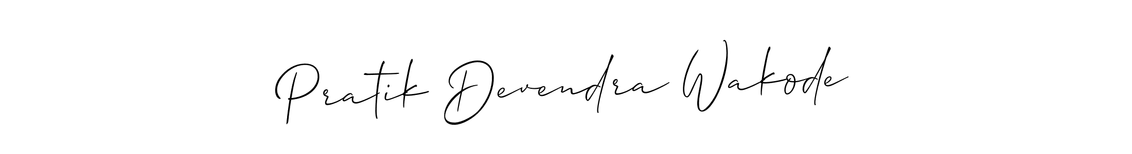 Make a short Pratik Devendra Wakode signature style. Manage your documents anywhere anytime using Allison_Script. Create and add eSignatures, submit forms, share and send files easily. Pratik Devendra Wakode signature style 2 images and pictures png