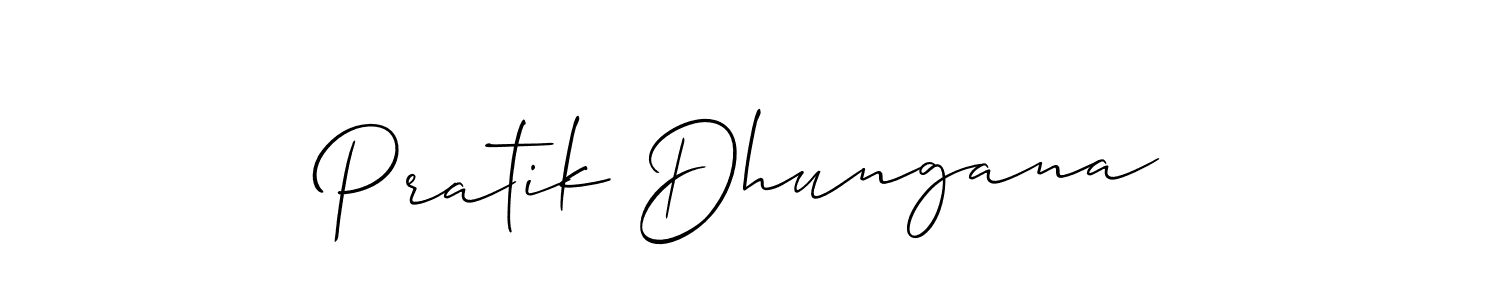 Create a beautiful signature design for name Pratik Dhungana. With this signature (Allison_Script) fonts, you can make a handwritten signature for free. Pratik Dhungana signature style 2 images and pictures png