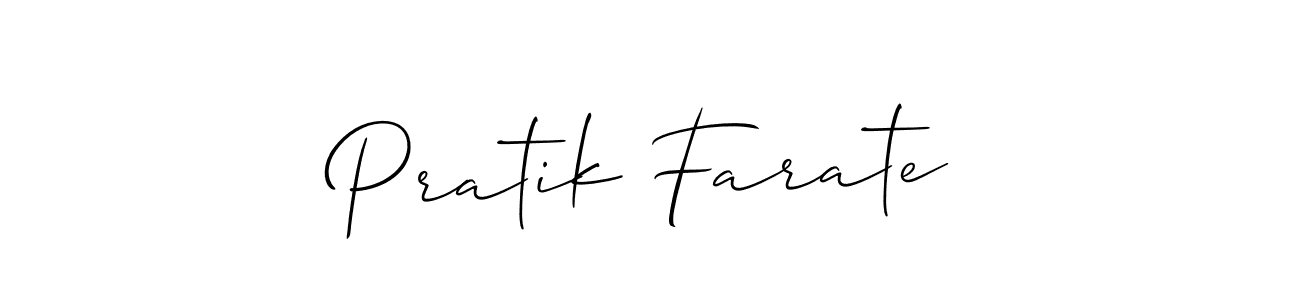 Use a signature maker to create a handwritten signature online. With this signature software, you can design (Allison_Script) your own signature for name Pratik Farate. Pratik Farate signature style 2 images and pictures png