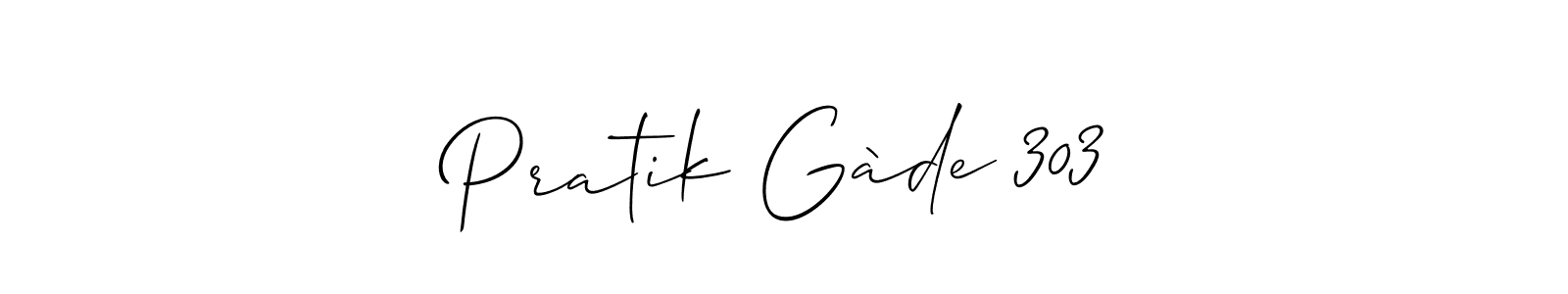 if you are searching for the best signature style for your name Pratik Gàde 303. so please give up your signature search. here we have designed multiple signature styles  using Allison_Script. Pratik Gàde 303 signature style 2 images and pictures png