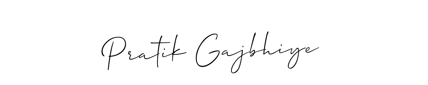 Also we have Pratik Gajbhiye name is the best signature style. Create professional handwritten signature collection using Allison_Script autograph style. Pratik Gajbhiye signature style 2 images and pictures png