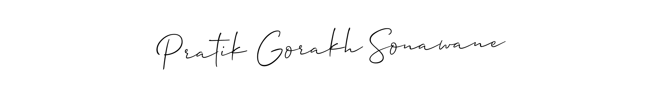 Similarly Allison_Script is the best handwritten signature design. Signature creator online .You can use it as an online autograph creator for name Pratik Gorakh Sonawane. Pratik Gorakh Sonawane signature style 2 images and pictures png