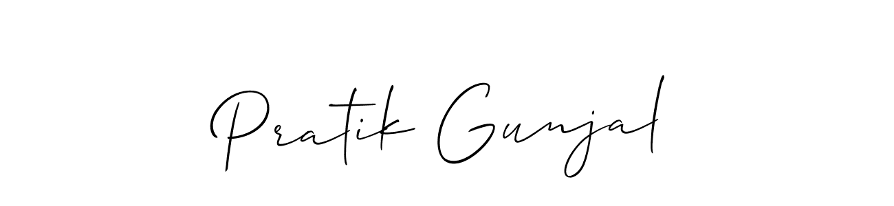 Similarly Allison_Script is the best handwritten signature design. Signature creator online .You can use it as an online autograph creator for name Pratik Gunjal. Pratik Gunjal signature style 2 images and pictures png