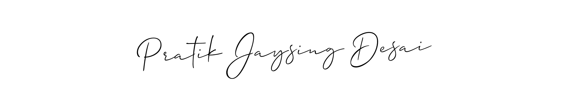 You should practise on your own different ways (Allison_Script) to write your name (Pratik Jaysing Desai) in signature. don't let someone else do it for you. Pratik Jaysing Desai signature style 2 images and pictures png
