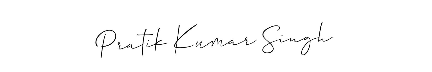 Create a beautiful signature design for name Pratik Kumar Singh. With this signature (Allison_Script) fonts, you can make a handwritten signature for free. Pratik Kumar Singh signature style 2 images and pictures png