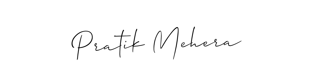 Also we have Pratik Mehera name is the best signature style. Create professional handwritten signature collection using Allison_Script autograph style. Pratik Mehera signature style 2 images and pictures png