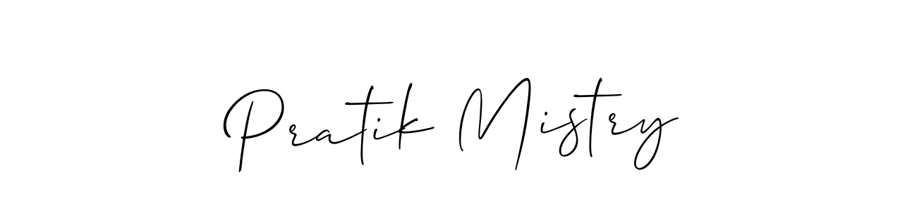 Allison_Script is a professional signature style that is perfect for those who want to add a touch of class to their signature. It is also a great choice for those who want to make their signature more unique. Get Pratik Mistry name to fancy signature for free. Pratik Mistry signature style 2 images and pictures png