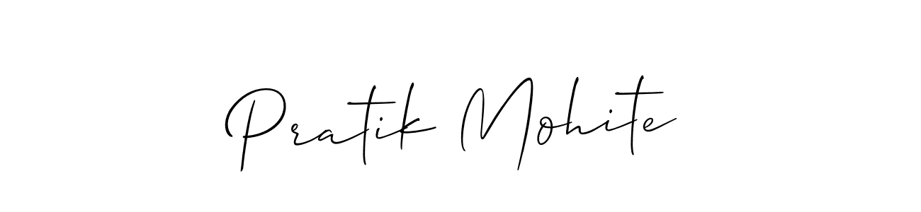 The best way (Allison_Script) to make a short signature is to pick only two or three words in your name. The name Pratik Mohite include a total of six letters. For converting this name. Pratik Mohite signature style 2 images and pictures png