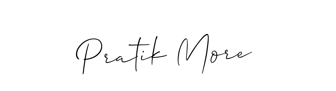 The best way (Allison_Script) to make a short signature is to pick only two or three words in your name. The name Pratik More include a total of six letters. For converting this name. Pratik More signature style 2 images and pictures png