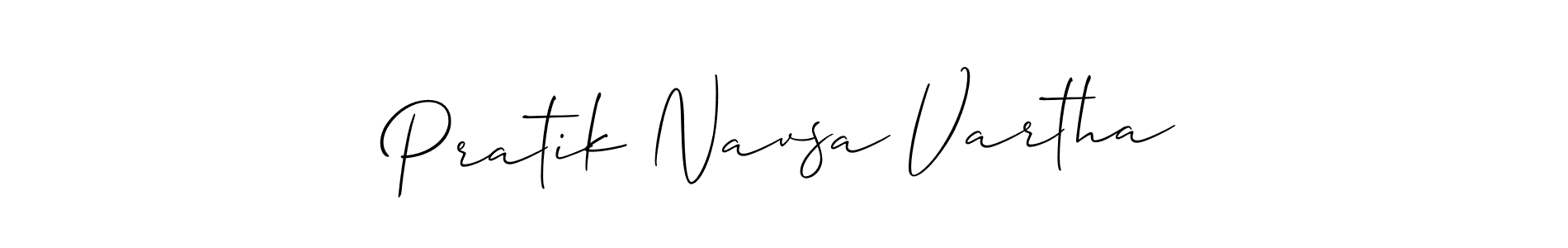How to make Pratik Navsa Vartha name signature. Use Allison_Script style for creating short signs online. This is the latest handwritten sign. Pratik Navsa Vartha signature style 2 images and pictures png