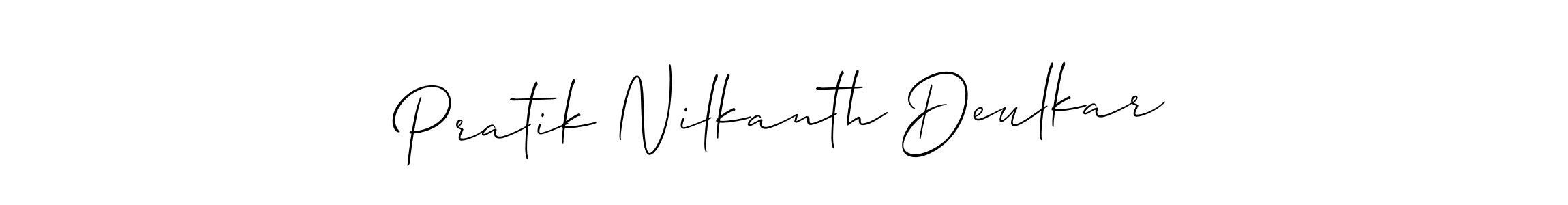 Design your own signature with our free online signature maker. With this signature software, you can create a handwritten (Allison_Script) signature for name Pratik Nilkanth Deulkar. Pratik Nilkanth Deulkar signature style 2 images and pictures png