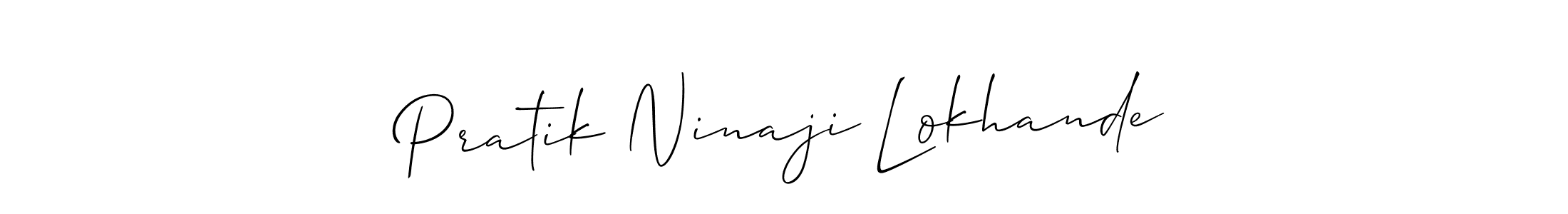 How to make Pratik Ninaji Lokhande name signature. Use Allison_Script style for creating short signs online. This is the latest handwritten sign. Pratik Ninaji Lokhande signature style 2 images and pictures png