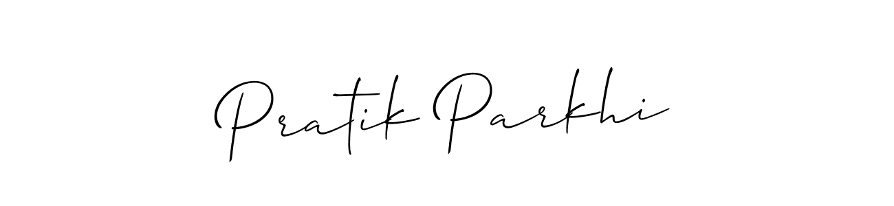 How to make Pratik Parkhi name signature. Use Allison_Script style for creating short signs online. This is the latest handwritten sign. Pratik Parkhi signature style 2 images and pictures png