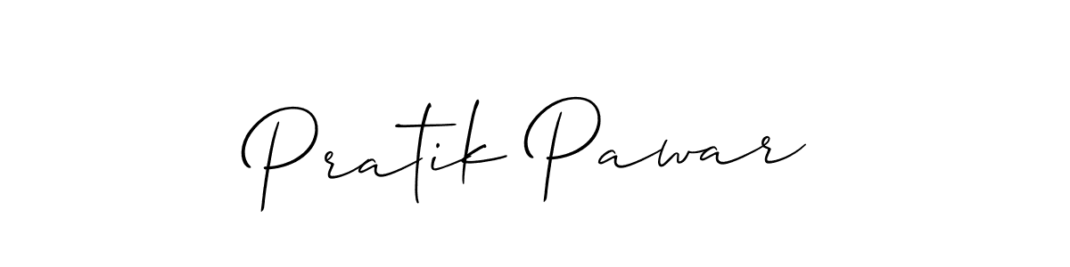 How to make Pratik Pawar signature? Allison_Script is a professional autograph style. Create handwritten signature for Pratik Pawar name. Pratik Pawar signature style 2 images and pictures png