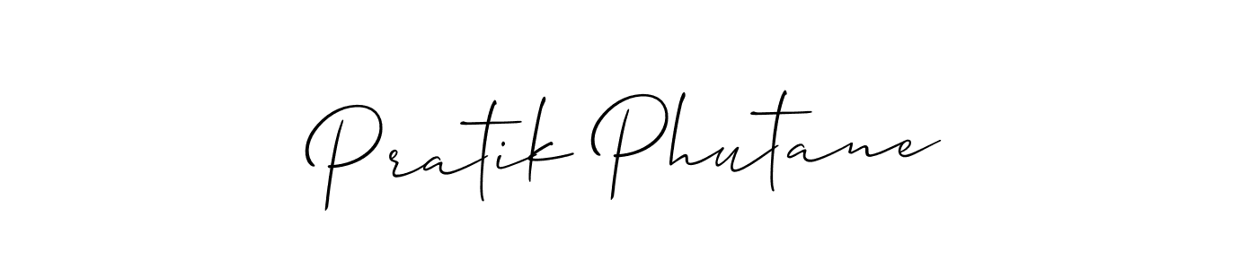 Make a beautiful signature design for name Pratik Phutane. With this signature (Allison_Script) style, you can create a handwritten signature for free. Pratik Phutane signature style 2 images and pictures png