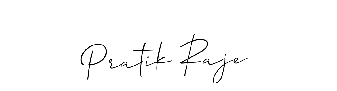 Use a signature maker to create a handwritten signature online. With this signature software, you can design (Allison_Script) your own signature for name Pratik Raje. Pratik Raje signature style 2 images and pictures png