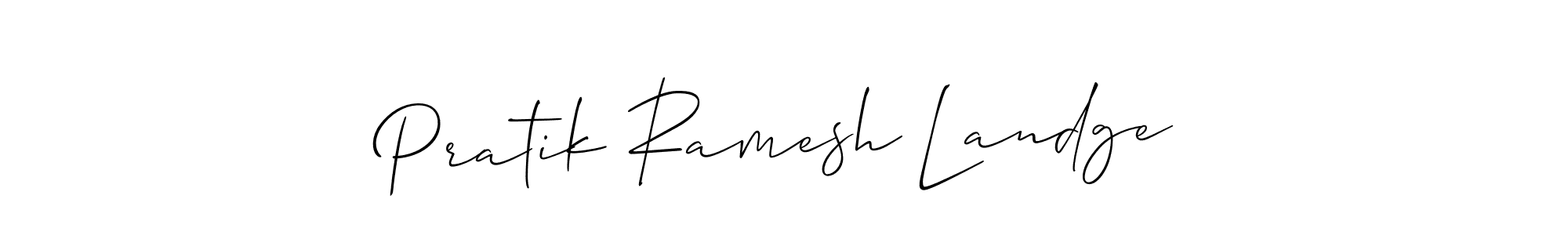 Similarly Allison_Script is the best handwritten signature design. Signature creator online .You can use it as an online autograph creator for name Pratik Ramesh Landge. Pratik Ramesh Landge signature style 2 images and pictures png