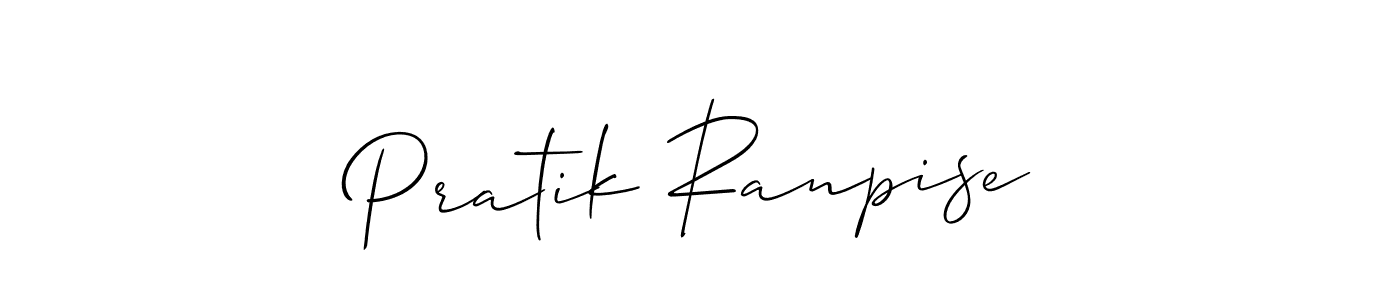 How to make Pratik Ranpise name signature. Use Allison_Script style for creating short signs online. This is the latest handwritten sign. Pratik Ranpise signature style 2 images and pictures png