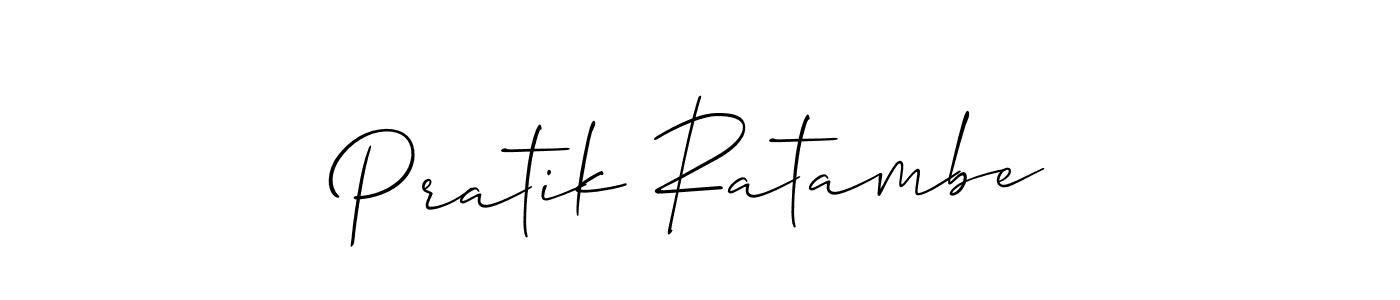 if you are searching for the best signature style for your name Pratik Ratambe. so please give up your signature search. here we have designed multiple signature styles  using Allison_Script. Pratik Ratambe signature style 2 images and pictures png