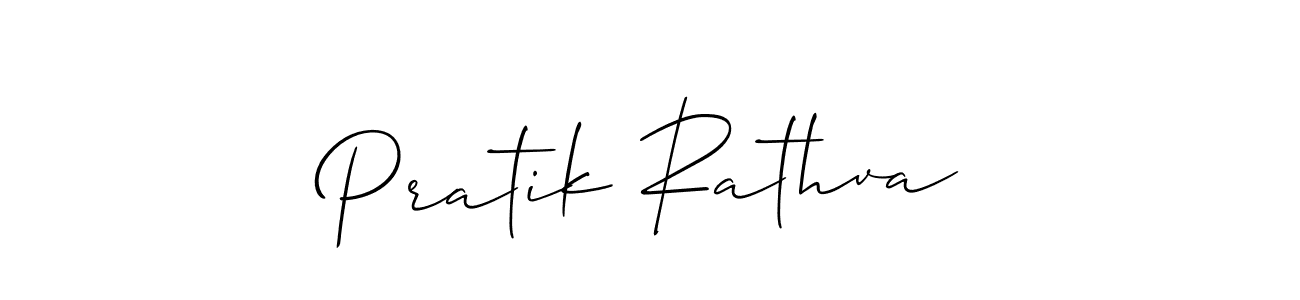 You should practise on your own different ways (Allison_Script) to write your name (Pratik Rathva) in signature. don't let someone else do it for you. Pratik Rathva signature style 2 images and pictures png